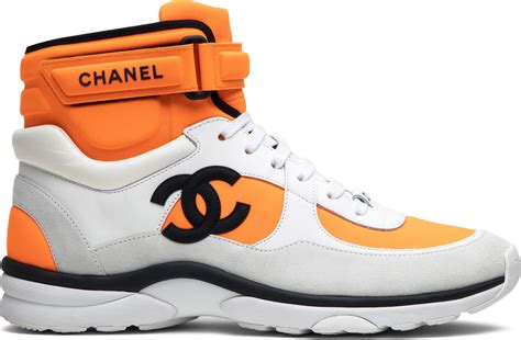 chanel orange sneakers|chanel orange high top sneakers.